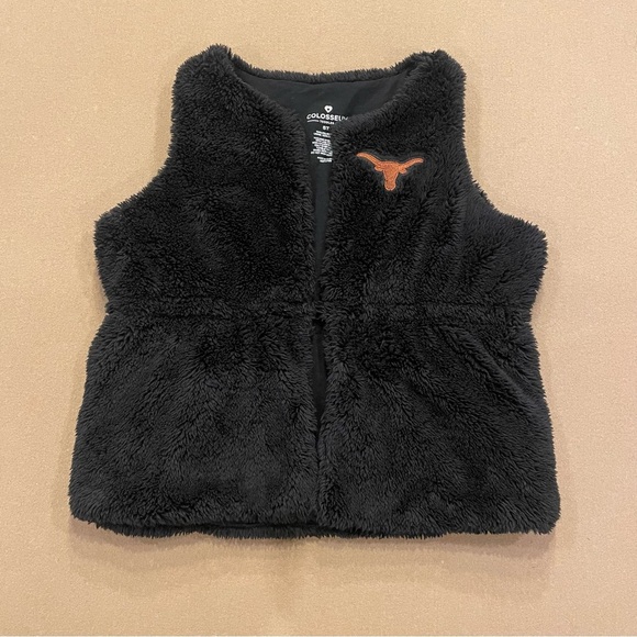 Texas Longhorns Girl’s Colosseum Fluffy Logo Vest Size 5T - Picture 1 of 10
